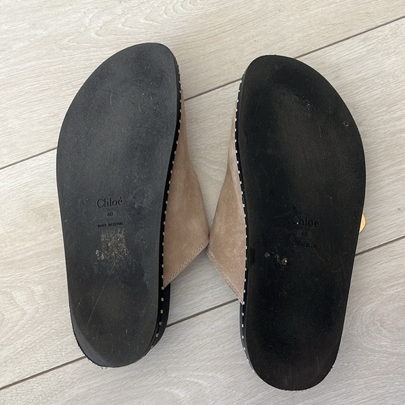 Chloe Rebecca Suede Dual-Buckle Slide Sandals - Picture 6 of 11